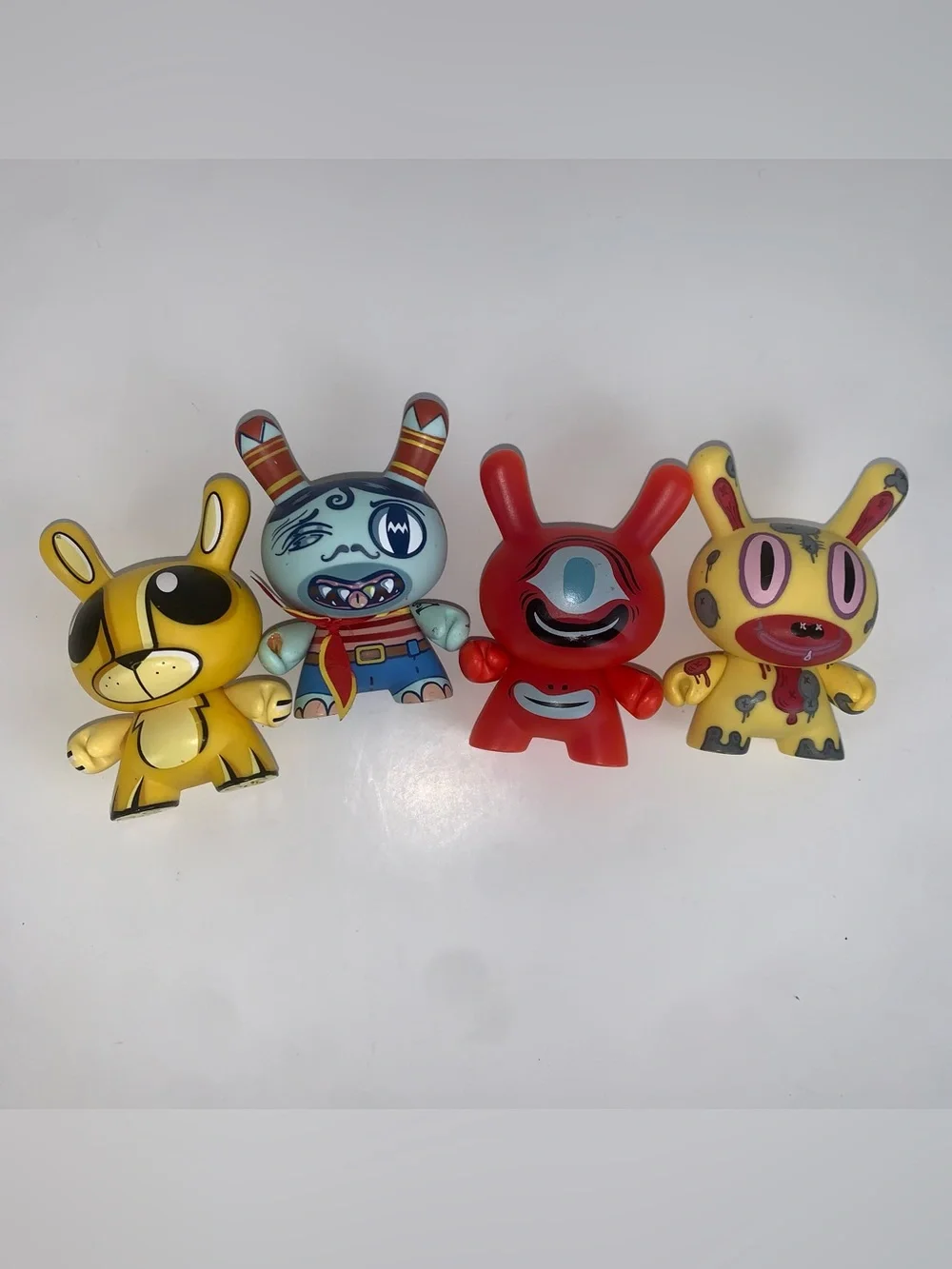 Kidrobot Dunny 3” Vinyl Figure Lot of 4 Mixed Designs No Box